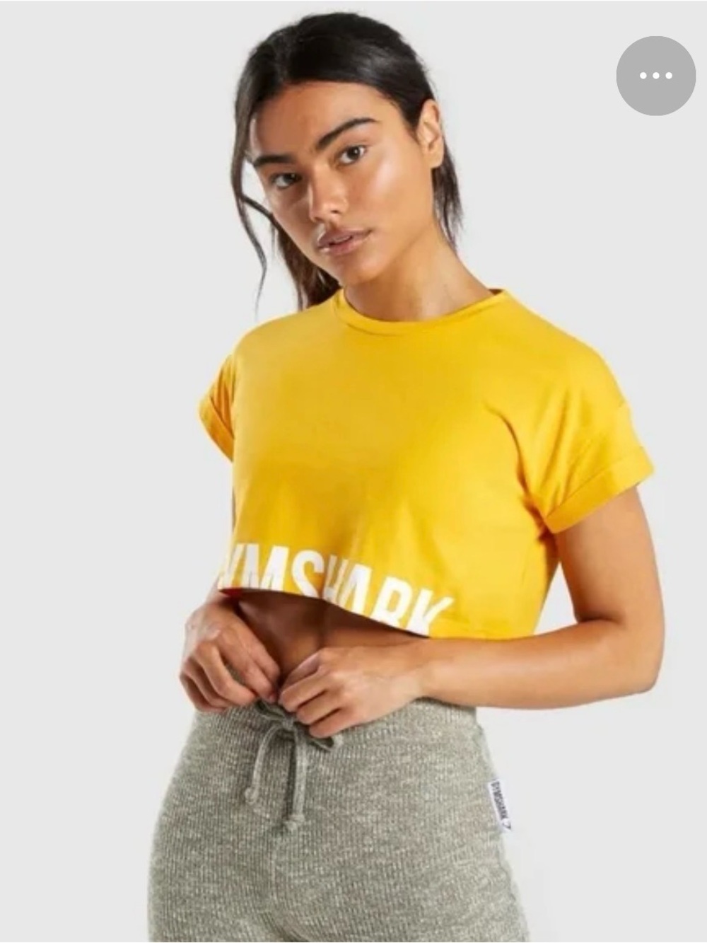 Gymshark Fraction Crop Top Citrus Yellow/White